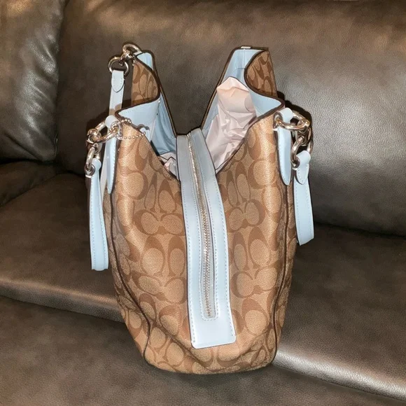 Coach Hallie Shoulder Hobo Bag in Signature Canvas - Picture 7 of 15